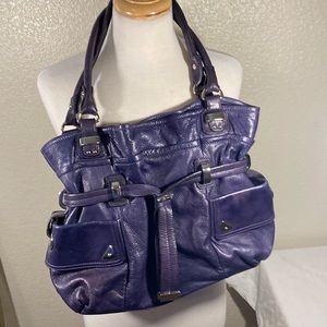 B Makowsky Cool Purple Leather Purse